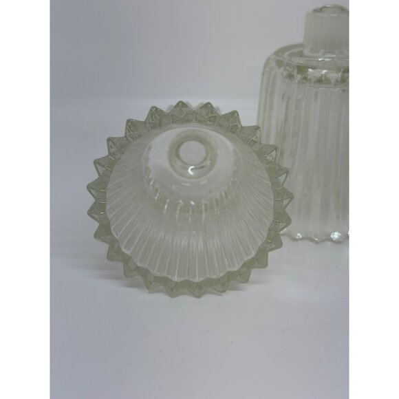 VTG Homco Ribbed Glass Candle Holder Cup Set of 4 Scalloped Edge Classic - Picture 4 of 6
